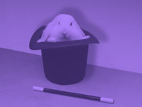 white rabbit and magicians hat wand - powerpoint backgrounds