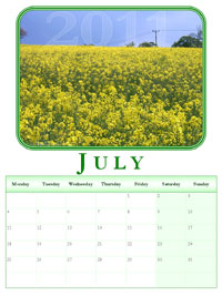 powerpoint calendar July