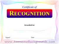 recognition certificate - powerpoint backgrounds