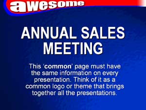 example common page - Annual Sales Meeting