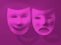 happy and sad comedy tragedy masks - powerpoint backgrounds