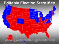 editable election results map - powerpoint backgrounds