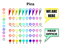 map pins - powerpoint maps