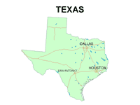 texas us state map - powerpoint maps