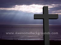 silver lining cross - powerpoint background