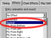 appear effect