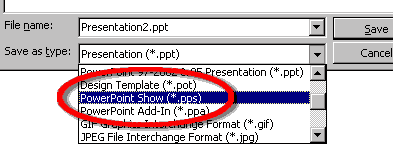 save as powerpoint show